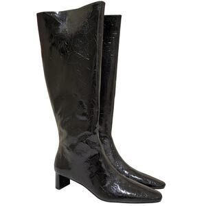 Katy Perry Women The Wandering Knee High Boot Size US 9.5M Black Crinkle